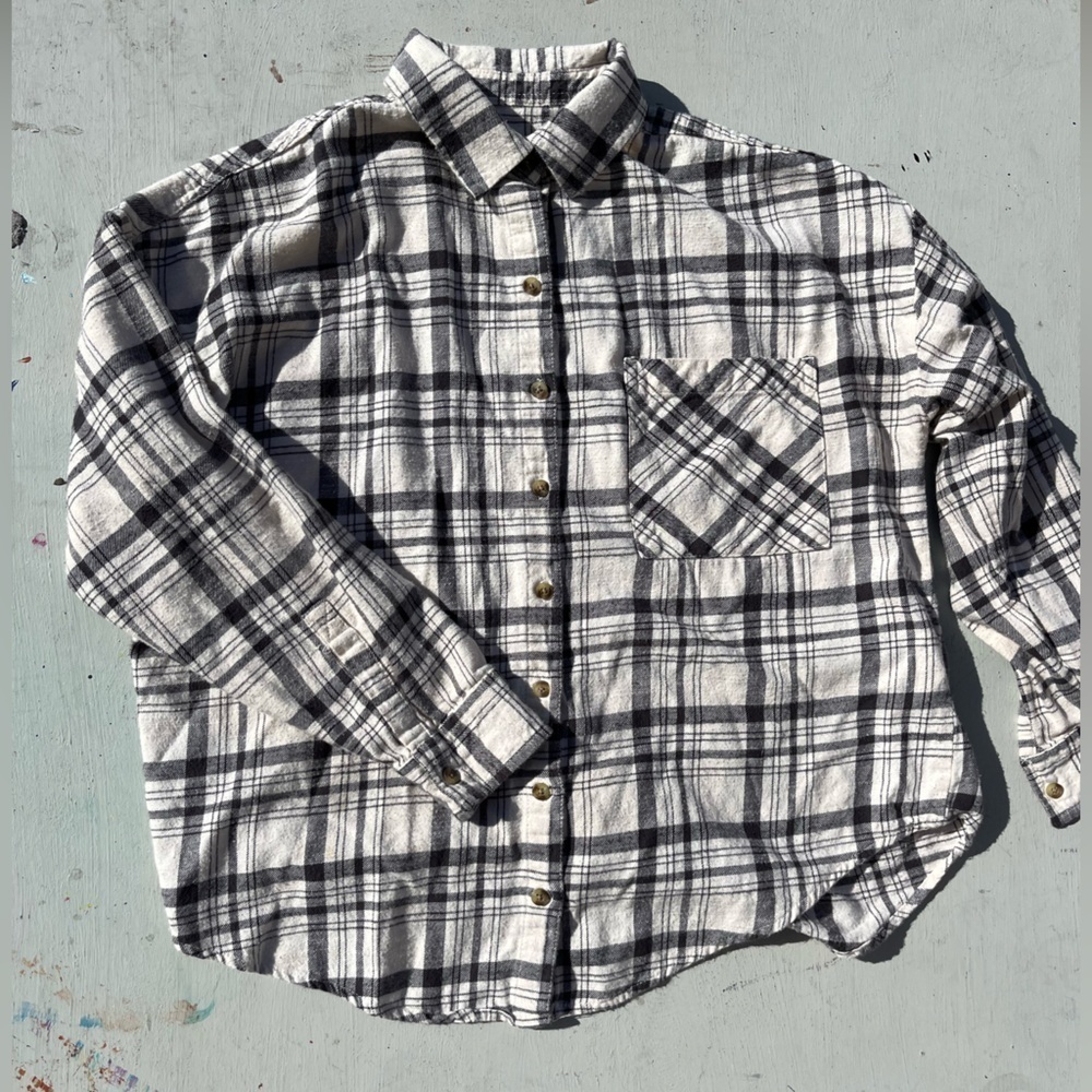 Women's Billabong Flannel Multicolor Striped L Cotton Beach Outdoor Camp Surf